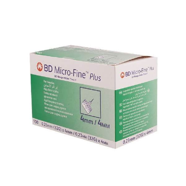 BD Micro-Fine Plus Insulin Pen Needle 32G 4 mm 100's