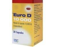 Euro D 10000 IU Vitamin D3 30's Capsules