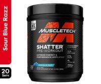 MuscleTech Shatter Pre Workout Sour Blue Razz 20 Servings