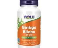 Now 60mg Ginkgo Biloba Supplement Vegetarian Capsules For Brain Health, Pack of 60's