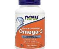 Now Omega 3 1000mg 180 EPA / 120 DHA Fish Oil Supplement Softgels, Pack of 100's