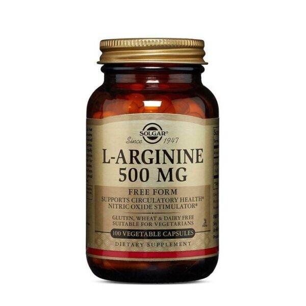 Solgar L-Arginine 500 mg Vegetable capsules 100's