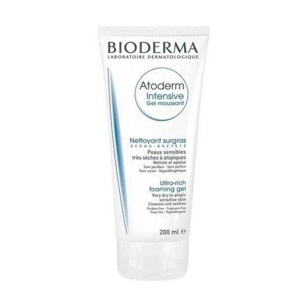 Bioderma Atoderm Intensive Gel Moussant, Foaming Gel Cleanser For Dry Skin & Atopic Sensitive Skin 200ml