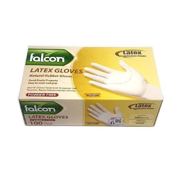 Falcon Latex Gloves Powder Free (Pack of 100)