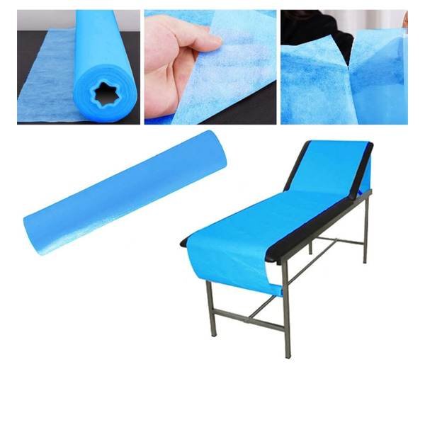Disposable BLUE  Non-Woven Bed Sheet 80x200CM, Roll  Bed Waterproof Bed Cover 6 Roll sheets - Pack of 1